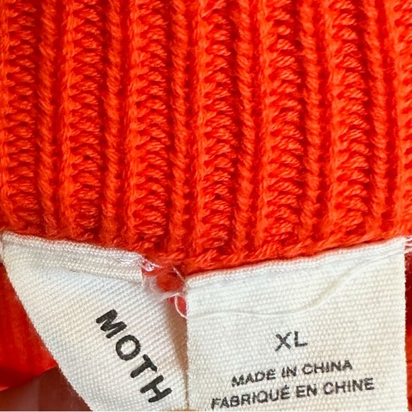 MOTH Orange Woven Sweater Top - Picture 2 of 4